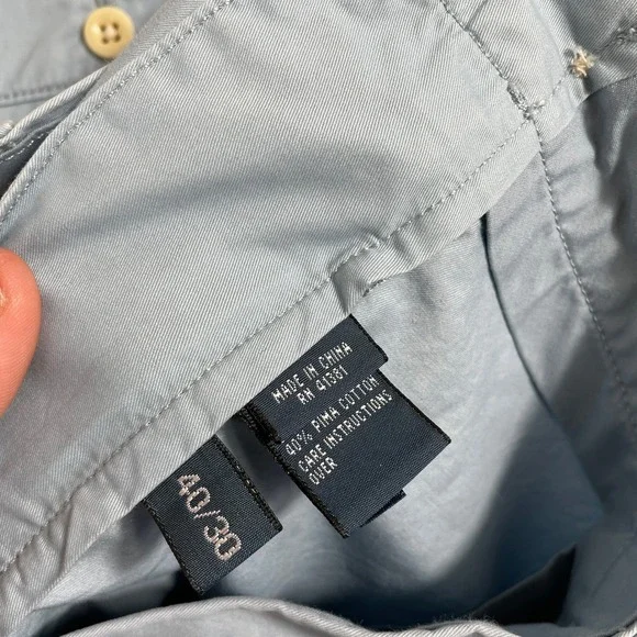 Polo‎ Ralph Lauren Chino Pants Mens 40x30 Light Blue Pima Cotton Straight Fit - Picture 5 of 13